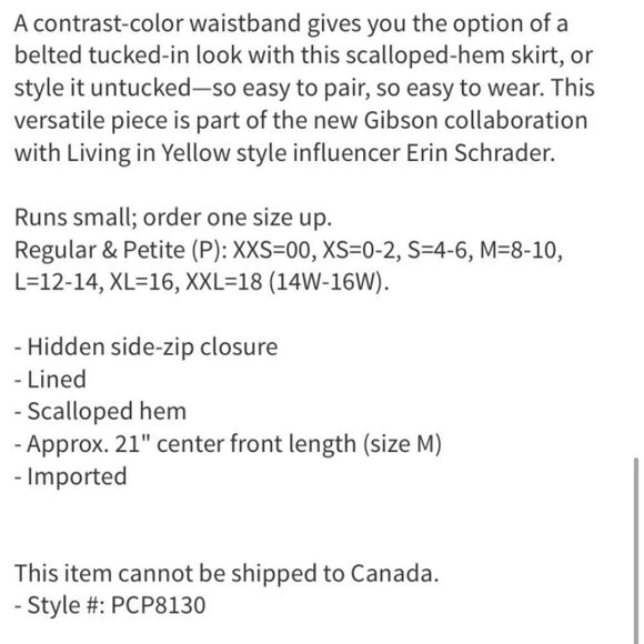 NWT Gibson Daphne Scallop Hem Skirt - Picture 8 of 8